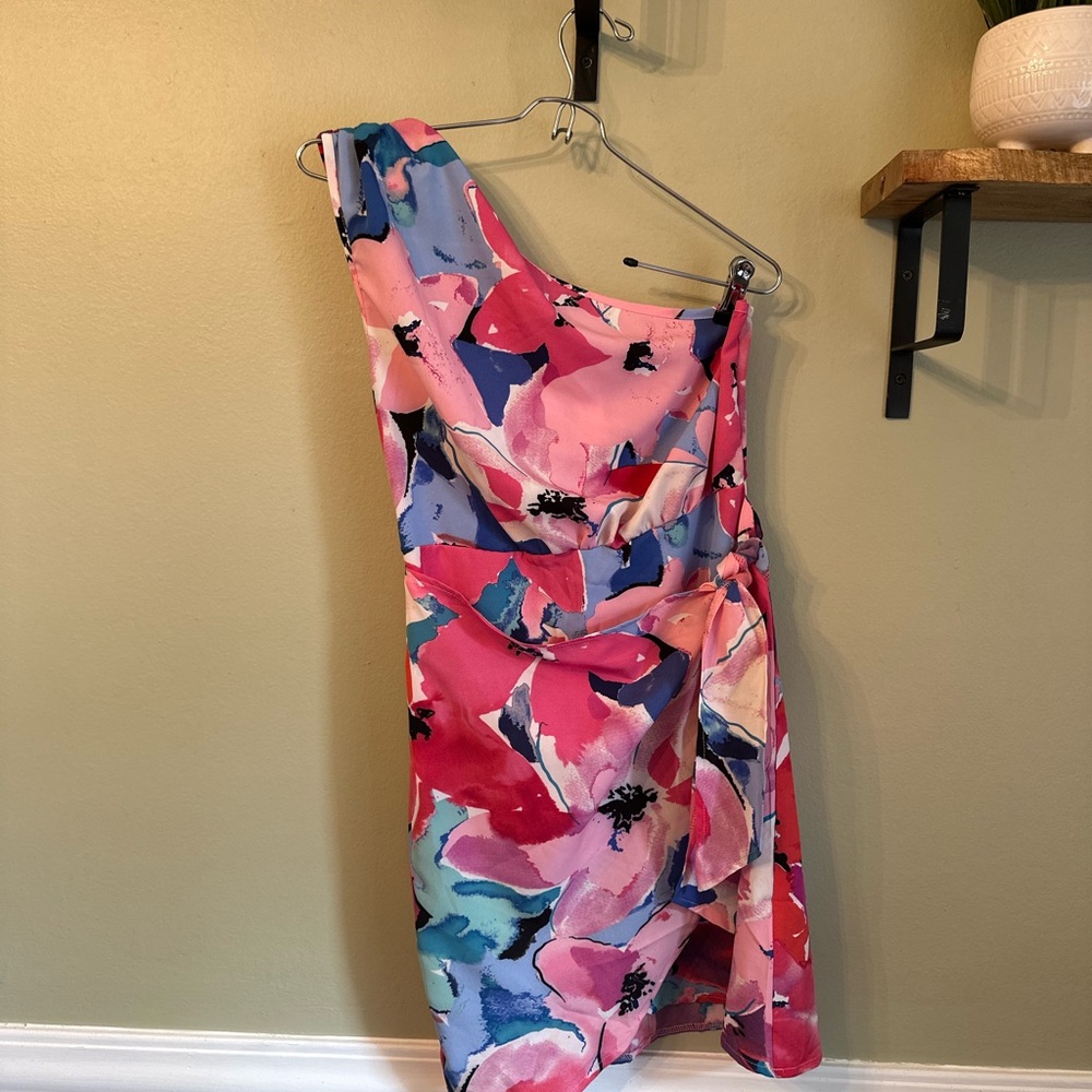 Floral One-Shoulder Dress